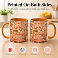 thumbnail image 3 of You Are Enough Coffee Mug, Inspirational Gift for Women, Self Love Quote Cup, Floral Heart Butterfly Design, Ceramic 11 Oz Mug, 3 of 4