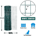 thumbnail image 2 of Green PVC Coated Welded Wire Fence 36 Inch x 50 Foot, 2 Inch x 3 Inch 16GA, Garden Border Fencing Roll Vinyl Coating Metal Wire Mesh for Yard Vegetable Plant Protection Poultry Netting, 2 of 8
