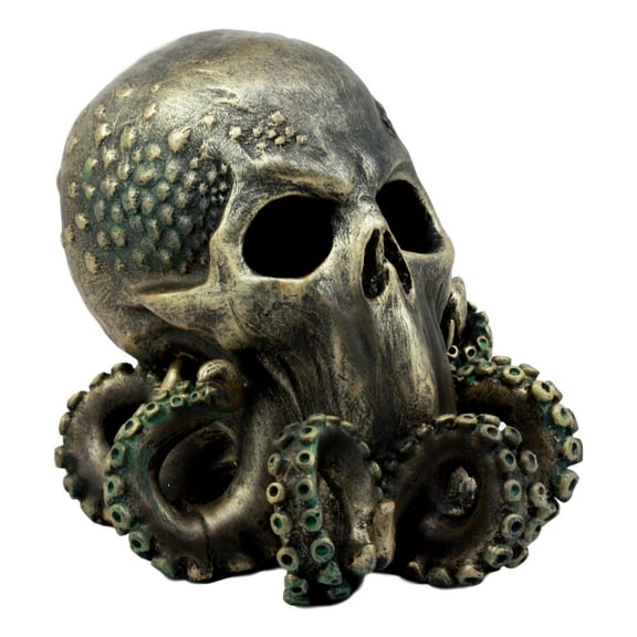 Ebros Ocean Monster Terror Kraken Cthulhu Skull Figurine 6"H Mythical Sea Relic Giant Octopus Skull Statue