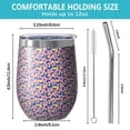 thumbnail image 5 of Leopard Print 12oz Stainless Steel Insulated Wine Tumbler with Lid and Straw – Double Wall Vacuum Mug for Hot & Cold Drinks, 304 Steel Interior, Sweat-Free Design, 5 of 5