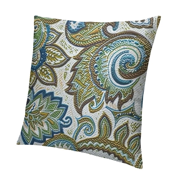 BANET Decorative Pillow Covers Throw Pillow Cases,Paisley Pattern,Multicolor White