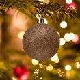thumbnail image 1 of Adornos navideños de 5 pulgadas - Bolas de purpurina irrompibles para árbol/corona, paquete a granel de bolas colgantes de plástico, decoración navideña para fiestas y hogar (marrón), 1 of 4