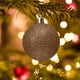 thumbnail image 1 of Adornos navideños de 5 pulgadas - Bolas de purpurina irrompibles para árbol/corona, paquete a granel de bolas colgantes de plástico, decoración navideña para fiestas y hogar (marrón), 1 of 4