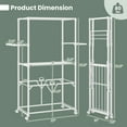 thumbnail image 3 of Spaco 68.5 Inches Foldable Aluminum Laundry Rack with Hanging Rods and Drying Shelves-White, Drying Rack for Clothing for Easy Storage, 3 of 8