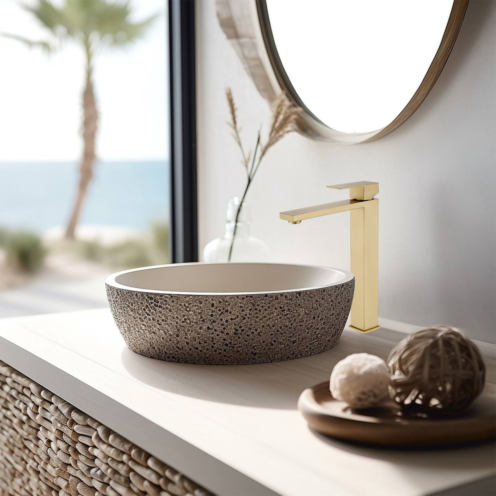 Cobbe Single-Hole Installation Bathroom Vessel Sink Faucet Single-Handle with Pop-Up Drain Faucet Brushed Nickel