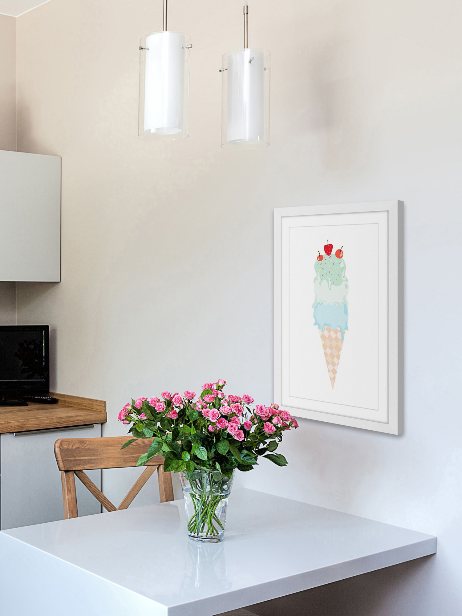 Marmont Hill Inc Marmont Hill - 'Triple Stacked' by Diana Alcala Framed Painting Print - Multi