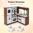 thumbnail image 3 of OLAKIDS Corner Kids Kitchen Playset, Toddler Wooden Pretend Cooking Set with Water Circulation, Realistic Light Sound Stove Removable Sink Storage Cabinet, Simulation Play Kitchen Toy (Corner Coffee), 3 of 11