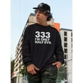 thumbnail image 3 of Old Glory Mens Halloween 333 Half Evil Long Sleeve Sweatshirt, 3 of 5