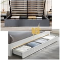 thumbnail image 3 of Queen Size Bed Frame with Lift Up Storage, Upholstered Platform Bed with Vertical Channel Headboard, No Box Spring Needed, Hydraulic Storage, Grey Linen, 3 of 8