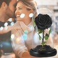 thumbnail image 2 of SW Forever Preserved Real Black Rose Flower Regalos de cumpleaños para mamá y mujer, regalos de San Valentín, flor eterna negra en cristal, regalos para el día de San Valentín, día de la madre, Navida, 2 of 7