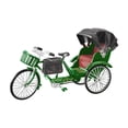 thumbnail image 3 of BELOVING Modèle de Pousse-Pousse en Alliage Pédicab Classique en Métal Jouet pour Enfants Garçons Filles Ados Vert à Trois Roues, 3 of 9