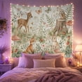 thumbnail image 2 of Forest Animals in Woodland, Whimsical Watercolor Style for Kids & Nursery, Wildlife Wall Art, Housewarming Gift, Tapestry Wall Hanging for Bedroom, Living Room and Dorm, 2 of 7