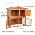 thumbnail image 4 of Pefilos 40" Wooden Pet Rabbit Hutch Triangle Roof Waterproof Bunny House Small Poultry Cage, Orange, 4 of 17