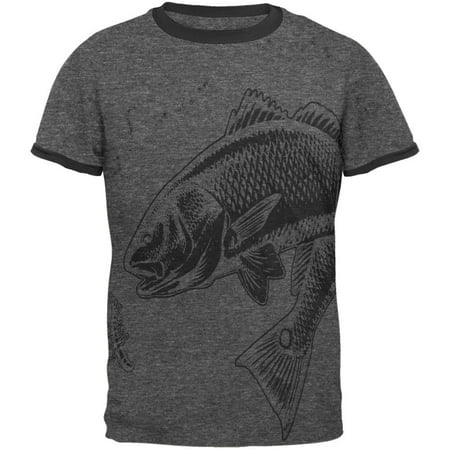Mens Ringer Tee - Redfish Red Drum Fish Mens Ringer T Shirt