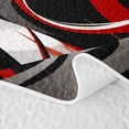thumbnail image 5 of Homewish Swirl Lines Twin Quilt Set,Abstract Geometric Twin Coverlet Set,Red White,2pcs, 5 of 7