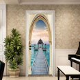 thumbnail image 2 of 77x200cm Hujing Huang Xia Etiqueta de la puerta Efecto Trompe L'oeil 3d Interior Pvc Pegatinas de pared para decoración Pared Sala de estar Cocina Dormitorio Baño Wal Rojo Verde  Cocina, Decoración y Otros, 2 of 5