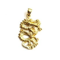 New 14k yellow Gold 3D dragon Pendant charm solid lucky gift fine jewelry 4g