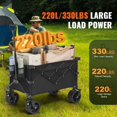 thumbnail image 2 of Folding Wagon Cart, 220L Heavy Duty Beach Wagon with All-Terrain Wheels - 330lbs Capacity, Collapsible Camping Wagon for Outdoor, Shopping & Garden, 2 of 7