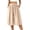 Khaki, variant on Women Elastic Waist Wide Leg Culottes Casual Linen-Blend Trousers with Side Pockets Loose Fit for Summer and Everyday Wear