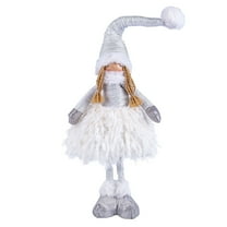 STP GOODS Snow Girl Handmade Collectible Doll 19.7” (50 cm) Christmas Figurine Holiday Décor Xmas Standing Decoration Xmas Figure Doll Decoration in Silver