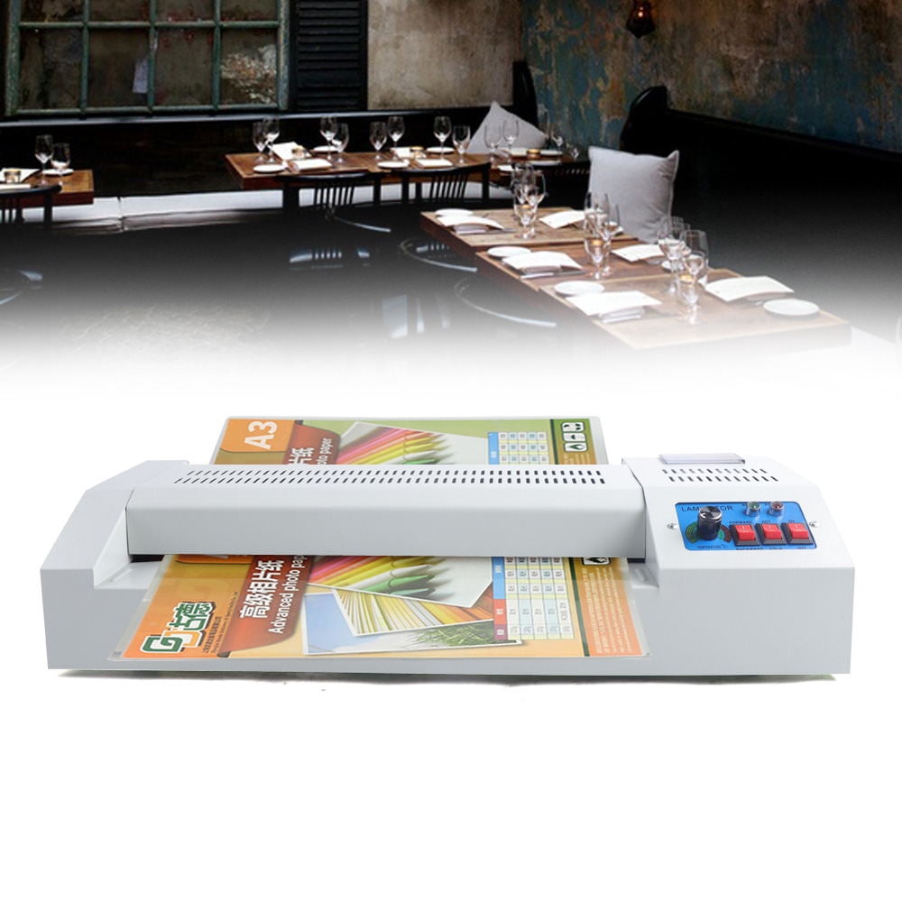 Wuzstar Electric Laminator Machine,A3/A4 Photo Hot Cold Roll Film Laminating Machine for Home Office School Use 110V