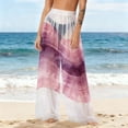 thumbnail image 5 of Gamivast Swimsuit Cover up Pants for Women High Waisted Mesh Beach Trousers Wide Leg Sheer Flowy Bottoms Summer Vacation Pool Party Swimwear, 5 of 7