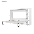 thumbnail image 4 of Full Size Murphy Bed with Built-in Bookshelf, Space-Saving Wall Bed Cabinet with Storage Shelves, Sturdy MDF Construction, No Box Spring Needed, Easy Assembly, White, 4 of 9