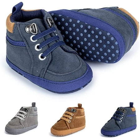 

QWZNDZGR Baby Boys Girls Sneakers Toddler Dress Shoes Soft Rubber Sole Infant Moccasins Newborn Oxford First Walker Crib Shoes