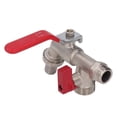 thumbnail image 4 of 1 In 2 Out Faucet, 3/4in Inlet  Sealing Aging Resistant 1/2in and 3/4in Outlet Zinc Alloy Washing Machine Ball Valve Faucet  for Garden for Irrigation, 4 of 7