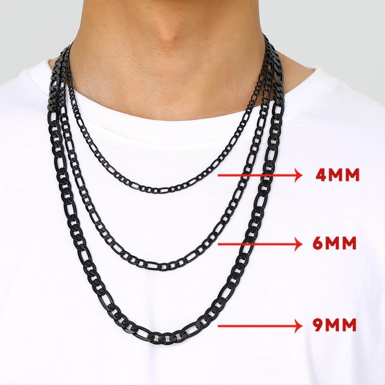 Suplight Figaro Chain Necklace, Black Stainless Steel photo 7