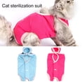thumbnail image 2 of Biplut Cat Shirt Soft Texture Safety Prevention Fabric Sterilization Recovery Kitten Outfit Pet Accessories (Blue,S), 2 of 13