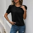 thumbnail image 5 of Annhoo Summer T Shirt for Women Puff Crew Neck Short Sleeve Tops Trendy Casual Basic Blouses Going out Tunics, 5 of 6