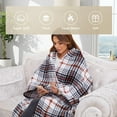 thumbnail image 6 of Electric Heated Blanket Throw Size,  & Blue-White-Red Plaid, 6 of 7
