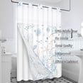 thumbnail image 4 of Ikfashoni Hookless Shower Curtain with Snap in Liner, Blue Ocean No Hook Waterproof Bath Curtain, 71"X74", 4 of 9