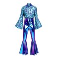 thumbnail image 5 of HOWPAY Halloween Costumes for Men Disco One Piece Jumpsuit Dance Outfit Retro Role Play Fancy Bodysuit For Masquerade Carnival Party Stage Event Halloween Costumes XL, 5 of 5