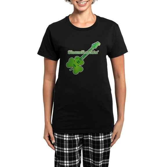 CafePress - Shamrockin Women's Dark Pajamas - Women's Short Sleeve Print T-Shirt and Pants Dark Cotton Pajama Set