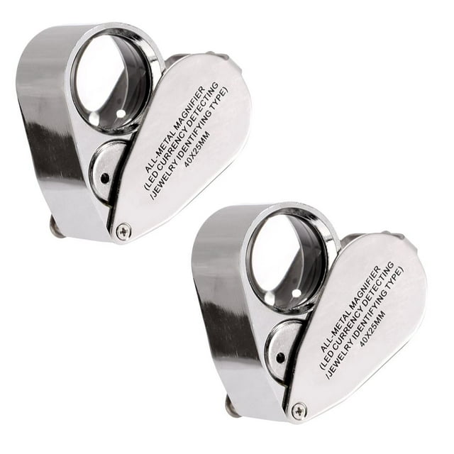 2x Lupa con Iluminación LED 4X: Lupa con Luces para Personas Mayores,