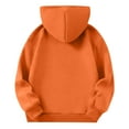 thumbnail image 4 of Homozy Girls Hoodies Oversized Winter Fleece Lined Thick Warm Hoodies Trendy Long Sleeve Solid Color Sweatshirts Orange 14-15 Years, 4 of 5