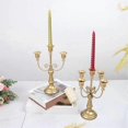 thumbnail image 3 of Elegant Metal Candelabra Centerpiece - Simple Decorative Ornament for Home & Special Events, 3 of 5