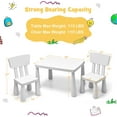 thumbnail image 3 of MAT EXPERT Kids Table and Chairs, 3-Piece Kids Furniture Activity Table for Reading, Learning, Eating, Toddler Table and Chair Set for Daycare Kindergarten Playroom, Ideal for Boys & Girls (White), 3 of 9