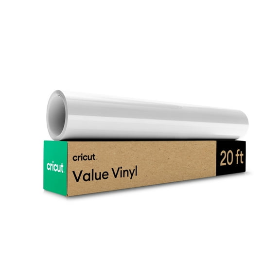 Cricut Glossy Value Permanent Vinyl Roll, 12 in x 20 ft, White