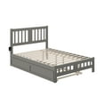 thumbnail image 3 of AFI Tahoe Full Wood Platform Bed with Headboard Footboard & Twin Trundle, Grey, 3 of 7
