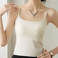 thumbnail image 6 of Hontri Double-Lined Support Tank Tops for Women - Adjustable Spaghetti Strap Camisoles, Sleeveless Everyday Layering Basics White L, 6 of 8