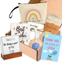 Teacher Appreciation gift box for Graduation, Teacher, Christmas Gifts, Thank You Gift With Accessory Bag, Socks, Mug, Bath Bombs, Greetings Card, Handmade Sign
