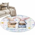 thumbnail image 6 of Watercolor Easter Round Rug 3.3ft Washable Circle Entryway Rugs Non Slip Cute Gnomes Eggs Flowers Colorful Grid Area Rug Indoor Floor Carpet for Bedroom Kitchen Living Room Home Office Dining Room, 6 of 8