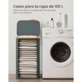 thumbnail image 3 of SONGMICS Organizador de Colada, Cesto para Ropa, Tela Oxford, Plegable, Bambú, Baño, Dormitorio, 100 L, Gris Pizarra MLCB518GN01, 3 of 6
