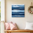 thumbnail image 6 of Canvas Wall Art, Navy Blue Ombre Framed Canvas Prints for Bathroom Kitchen, Modern Oil Painting Waves Abstract Gallery Wrapped Wall Decor for Home Office, Gifts, 10"x10" Ship Next Day, 6 of 9