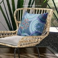 thumbnail image 2 of Amrita Sen Boho Mandala Plant Throw Pillow with Removable Cover in Indigo White Red 20x20, 2 of 5