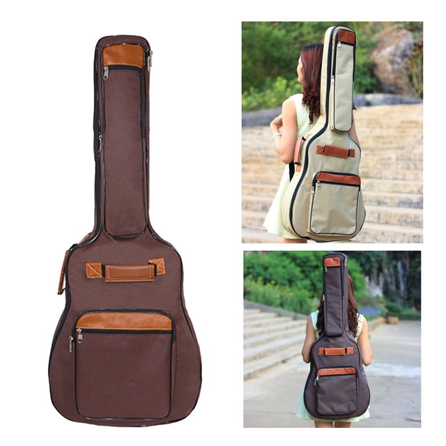 Bolsas de bajo de guitarra eléctrica perfecl Estuche de transporte con correas ajustables Mochila Bolso de almacenamiento Estuche suave acolchado Bolsa CAFÉ