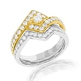 thumbnail image 3 of Vir Jewels 1 CTTW Diamond Wedding Ring Bridal Set for Women 14K White and Yellow Gold Square, 3 of 10